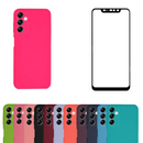 Capa Silicone Aveludada + Película 3D Compatível Samsung A14