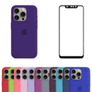 Capa Silicone Aveludada+Película 3D Compatível Iphone 15 Pro