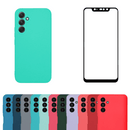 Capa Silicone Aveludada + Película 3D Compatível Samsung A54