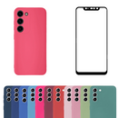 Capa Silicone Aveludada + Película 3D Compatível Samsung S23