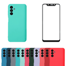 Capa Silicone Aveludada + Película 3D Compatível Samsung A24