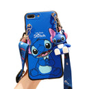 Case Love Stitch + Chaveiro + Cordão - Samsung