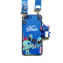 Case Love Stitch + Chaveiro + Cordão - Samsung