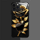 Case Crystal 3D - Maçã preta com Rosa Ouro